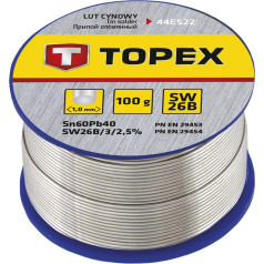 Topex Alvas lodmetāls 60% Sn, stieple 1,0 mm, 100 g