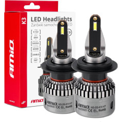 LED automobilių lemputės k3 serijos h7 12v 6000k canbus amio-03683