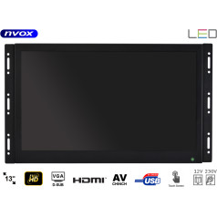 IPS Open Frame Touch Monitor LED 13 collu Full HD VGA HDMI USB AV 12v 230v