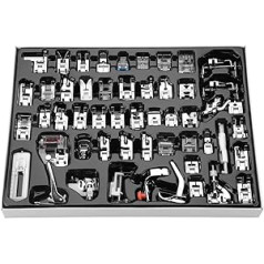 Qinlorgo Presser Feet Kit, 52 Pieces/Set Stitch Walking Foot Presser Feet Kit Household Multifunctional Sewing Machine Part