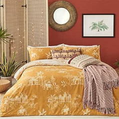 furn. Jaipur Polycotton Ochre King Size Duvet Cover Set