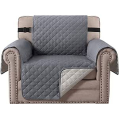 BellaHills luksus stepēts dīvāna aizsargpārklājs, ūdens izturīgs mēbeļu pārvalks, izturīgs un izturīgs pret netīrumiem - 190 cm x 53 cm akmens zils