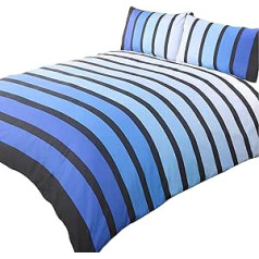 māksla Soho Blau gestreiftes Bettwäsche-Set, für Einzelbett, blau