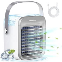 EasyAcc mobilie gaisa kondicionieri Mini gaisa kondicionētājs Galda ventilatori Gaisa dzesētājs 300 ml ūdens var pievienot ledu 7 LED gaismas Galda ventilators Biroja mājas lapa