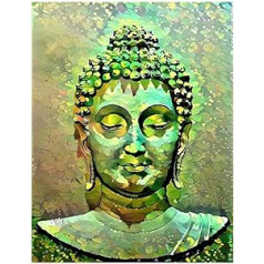 Square Diamond Painting by Numbers Buddha 40 x 50 cm 5D Diamond Painting Pictures Large Square Stones for Adults Children with Diamond Painting Accessories Daiments Painting Kits Living Room Pictures