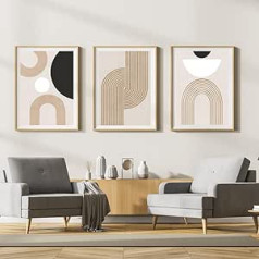 WADBTP Bohēmijas stila plakātu komplekts, Modernas guļamistabas viesistabas fona sienas dekorācijas plakāts, Augi Abstrakta mājas dekorācijas glezna, bez rāmja (stils 6,50 x 70 cm x 3)