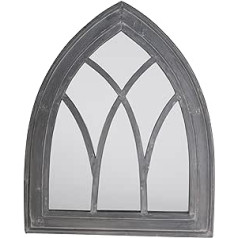 Esschert Design Wandspiegel, Garderobenspiegel im Gothic Stil in wasch-grau aus Betongemisch, ca. 66 cm x 80 cm