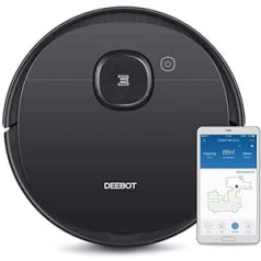 Ecovacs DEEBOT 950 robots ar Ozmo tehnoloģiju un Smart Navi 3.0, 200 min + turbo, 66 decibeli, melns