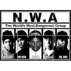 NWA RAP GROUP DR DRE ICE CUBE EASY E GIANT ART PRINT MĀJAS DEKORS PĀKĀTS OZ2328