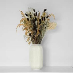 Fleurs et Lune džiovintų gėlių puokštė su natūraliomis gėlėmis – Boho Decoration Natural, balta, ruda