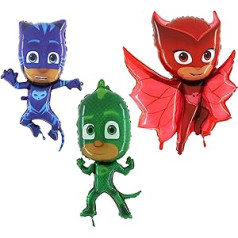 Pajama Heroes Pj Masks Folija balonu figūriņu komplekts pa 3 ar Eulette Gekko un Catboy Gift Balloon Fair Ferris Wheel Merry Go Round Fair Rummel