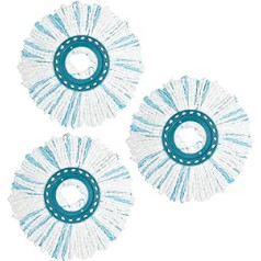 GFRED 3-teiliges Wischmopp, Mikrofaser, suderinama su Leifheit Clean Twist Disc Mop System, Ersatz-Mopp, Mikrofaser, sehr saugfähig, geeignet für alle Bodenarten (weiß & blau)