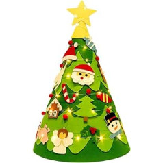 TOYANDONA DIY Felt Christmas Tree 3D Toddler DIY Christmas Tree Handmade Christmas Tree with 27 Pieces Decorations New Year Toy for Children Home Door Wall Christmas Decoration