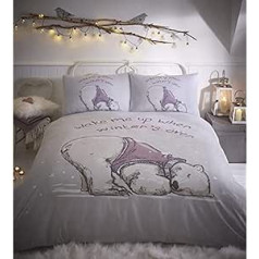 Portfolio Lazy-Bear-Grey-Double Bettbezug, Polycotton, grau, Doppelbett