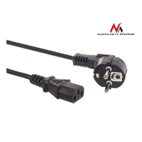 Vads  Maclean MCTV-692 Power cable 3pin EU plug Length 3m Black