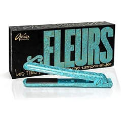 Aria Beauty 1.25 Inch Hair Straightener Curls and Straighteners - Professional Hair Straightener Ion Glass Iron, Les Fleurs