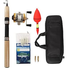 Alomejor Ice Fishing Rod Set, Winter Ice Fishing Tackle Tool Set with Jigs for Ice Fishing for Adults