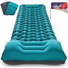 AKSOUL Sleeping Mat Camping Air Mattress Self-Inflating: Ultralight Outdoor Large Inflatable Mattress Thick Self-Inflating Sleeping Mat with Cushion Foldable Thermal ISO Mat for Tent Trekking Beach