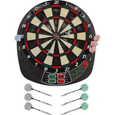 Best Sporting Dartscheibe elektronisch Coventry I Dartscheibe elektronisch mit LED-Anzeigen I E-Dartscheibe mit 12 Dartpfeilen & Ersatzspitzen I hochwertiger Dartautomat für 16 Spieler