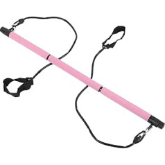 SMkeji Pilates Bar Exercise Resistance with Yoga Pilates Bar Set Portable Three Section Pilates Bar Yoga Exercise Suitable for Home Fitness Exercise (Pink)