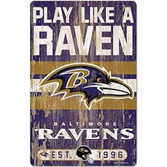 Wincraft NFL Baltimore Ravens Koka zīme Koka sauklis Spēlē kā krauklis