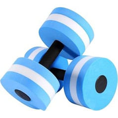 Aquatic Exercise Dumbells, EVA Swimming Pool Exercise Aqua Fitness Barbells for Water Aerobics, Set of 2, Blue