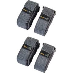 AceCamp 91139 Velcro iepakošanas siksnas 2 pāri (4 gab.) Katrs 2,5 x 60 cm Velcro aizdares siksniņas stiprinājuma siksnas velosipēda sportam dubultā iepakojumā pelēks