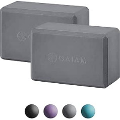 Gaiam Essentials jogas bloks (2 komplekts) — atbalstoša, mīksta, neslīdoša putu virsma jogai, pilates, meditācijai