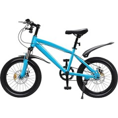 18 Inch Children's Bike, Blue MTB Children's Bicycle Cruiser Boys with Mudguard and Reflectors, Children's Bicycle Boys Bicycle Children's Bike Mountain Bike for Girls and Boys