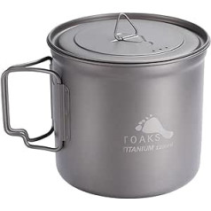 TOAKS Titan Pot 1100 ml Āra kempinga krūze krūze Backpacking kempinga galda piederumi