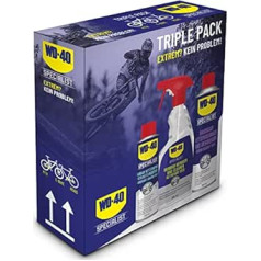 WD-40 velosipēda kopšanas komplekts 1x ķēdes aerosols jebkuriem laikapstākļiem 1x tīrītājs 1x ķēdes tīrītājs