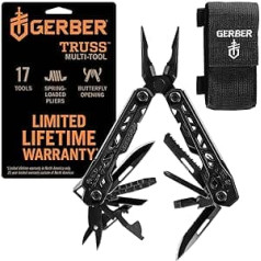 Gerber Truss Multi-instruments ar neilona apvalku un 17 funkcijām, melns, 30-001780