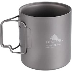 TOAKS Titan 450 ml dubultsienu krūze Camping kafijas kannas krūze