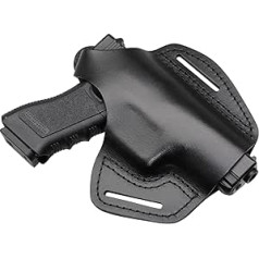 MAYMOC Leather Holster 2 Slot OWB Savietojams ar Glock 17 19 22 26 32 33 / S&W M&P Shield/Springfield XD & XDS/Plus visu līdzīgu izmēru rokas pistoles