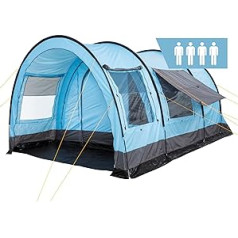 CampFeuer Zelt Relax4 für 4 Personen | Variables Tunnelzelt mit großem Vorraum, 5000 mm Wassersäule | Abtrennbare Schlafkabine | Gruppenzelt, Campingzelt, Familienzelt