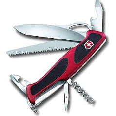 Victorinox Ranger Grip 79 kabatas nazis (12 funkcijas, slēdzenes asmens ar vienu roku) Sarkans/melns, daudzkrāsains