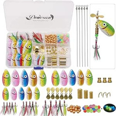 Dovesun Spinner Making Kit Fishing Lure Making Kit Perch Bait Trout Bait Fishing Gift Inline Spinners/Spinner Baits/Buzzbaits Bait Making Kit 228 Pieces/107 Pieces/100 Pieces