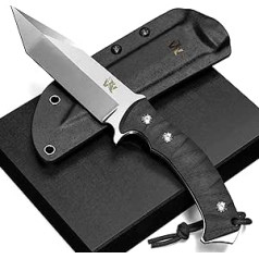 Wolfgang Outdoor Tanto nazis ar Kydex gabalu 440C tēraudu - īpaši ass izdzīvošanas nazis, sudrabs