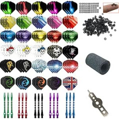 BIPY Dart Stems and Flight Aluminium Medium Harrows 2BA Coloured Darts Stems Metal Throwing Toy 6 Colours