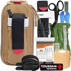 IFAK Med Trauma Kit, Multipurpose Molle Belt, EDC Bag, Tactical Emergency Kit, Survival Military, Field Bandage Kit, Camping, Hiking, Bug Out