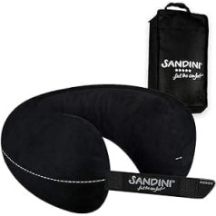 SANDINI TravelFix travel pillow - ERGONOMIC FIT – plus size (XL) - mikrofibre - black