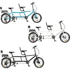 Coslike tandēma velosipēds — pilsētas salokāms tandēma velosipēds, salokāms tandēma pieaugušo pludmales kreisera velosipēds, regulējams 7 ātrumi, CE FCC CCC, melns, 82,6 x 13,8 x 43,3 collas