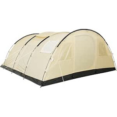 CampFeuer Zelt Caza für 6 Personen | Beige/Sand | Großes Tunnelzelt mit riesigem Vorraum, 5000 mm Wassersäule | Vernähter Boden und versiegelte Nähte | Gruppenzelt, Campingzelt, Familienzelt
