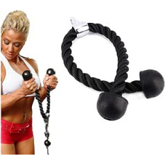 Ejoyous Handle Triceps Rope Pull Rope, Nylon Triceps Rope Twisted Rope Cable Pulley Cable Pull Handle for Workout on Cable Pulley or Power Tower, 70 cm