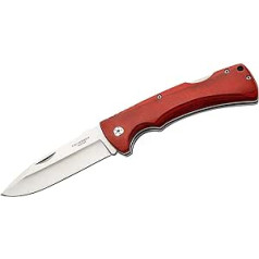 Herbertz Pocket Knife, AISI 420 Steel, Cuticles, Back Lock, Reddish Brown Pakka Wood Handles, Stainless Steel Belt Clip, Sharp Folding Knife & Outdoor Knife for Camping, Hiking or Hunting