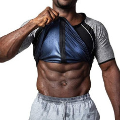 Men's Sauna Suit Workout Zipper Body Shaper Clothing Sweat Weight Loss Fitness Short Sleeve