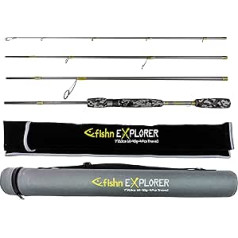 FISHN Travel makšķere Explorer ceļojumu makšķere - 213 cm, 4 gab., metiena svars 10-40 g ar izturīgu ceļojumu cauruli foreļu, lašu, līdaku makšķerēšanai