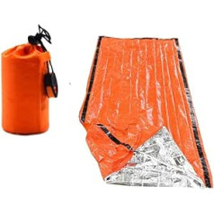 OMNIOF Outdoor Bivy avārijas guļammaiss Pirmās palīdzības glābšanas komplekts Survival Gear Termiskā sega Mylar Camping Hiking Ūdensizturīgs Bivy maiss atpūtai brīvā dabā (Krāsa: Attēls-01)