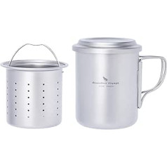 Boundless Voyage Titan Mug Camping kafijas automāts, āra tējas tase, piknika trauki 1 personai, viegls un pārnēsājams, 450 ml (Ti3056D)