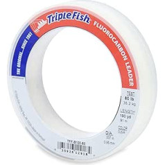 Triple Fish 80 Lb Test Fluorocarbon Leader zvejas aukla